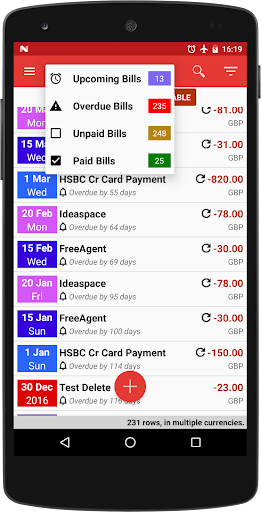 Bills Reminder: Payments Conta Screen 2