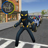 Panther Stickman Rope Hero spider Crime Battle icon