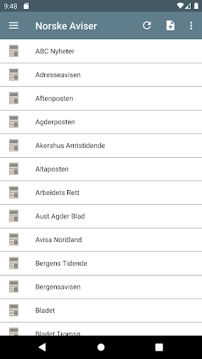 Android application Norske Aviser screenshort