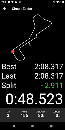 Android application Lap Tracker screenshort