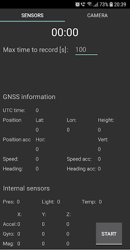 Nav Sensor Recorder Screen 3