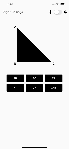 Right Triangle Calculator Screen 2