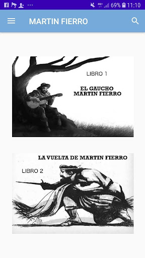 Android application Martín Fierro screenshort