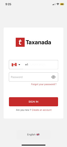 Android application Taxanada screenshort