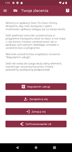 Android application Door To Door Września screenshort