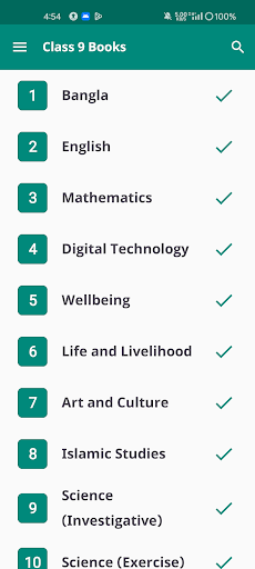 Android application Class 9 English Version Books screenshort