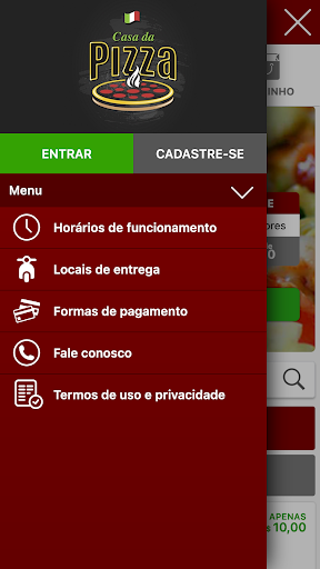 Android application Casa da Pizza screenshort