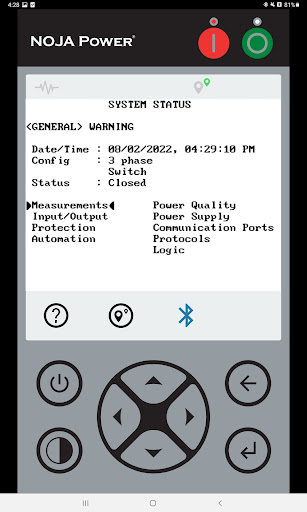 NOJA Power Remote HMI Screen 2