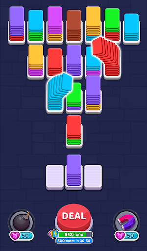 Android application Card Shuffle: Color Sorting 3D screenshort