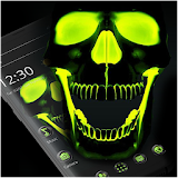Green Fluorescent Neon Skull Theme icon