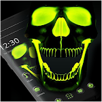 Green Fluorescent Neon Skull Theme Apk