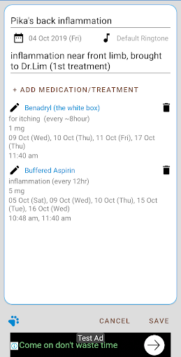 Pet Medication Reminder Screen 3