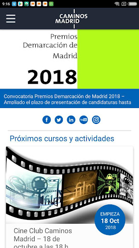 Android application Caminos Madrid screenshort