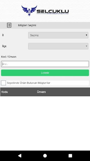 Android application Selçuklu Motorlu Araçlar B2B screenshort