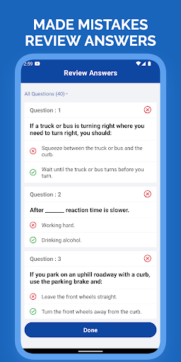 Connecticut CT DMV Permit Test Screen 3