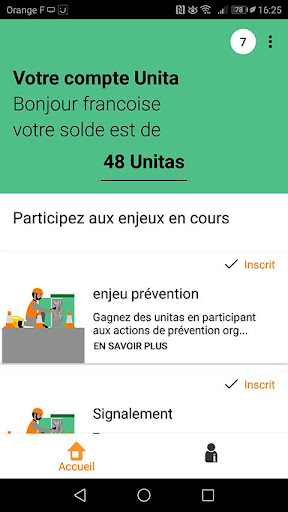 Android application Unita screenshort