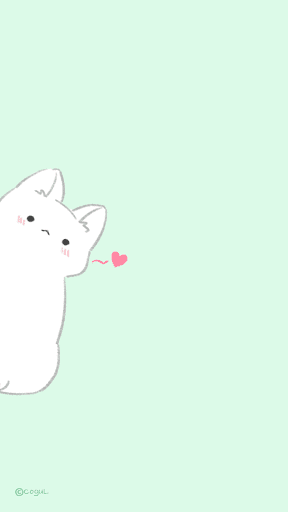 카카오톡 테마 - 빼꼼 하양 고양이소프트 민트