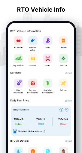 Android application RTO Vehicle Information screenshort