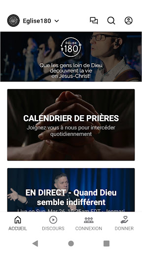 Android application Église 180 screenshort