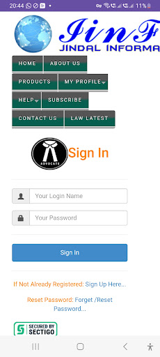 Android application Jinfo Advocate Diary screenshort