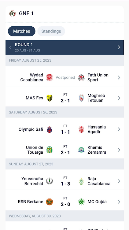 Moroccan League Match Tracker - 2 - (Android)