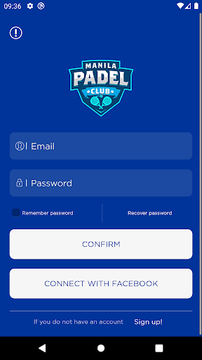 Android application Manila Padel Club screenshort