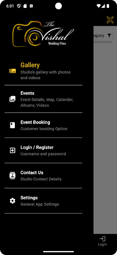 Android application The Vishal Wedding Films screenshort