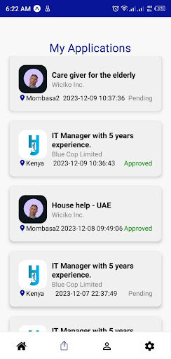 Android application Hakika Jobs screenshort