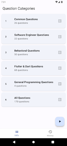 Android application Flutter Interview Practice screenshort