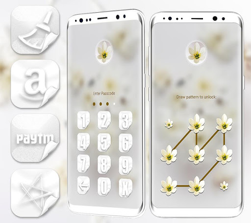 White Flower Launcher Theme