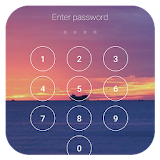 Lock screen with password icon