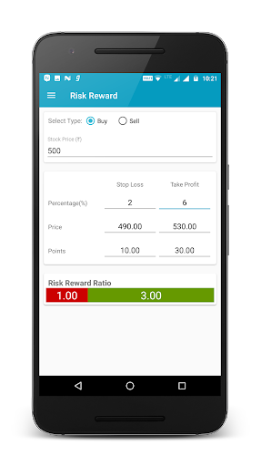Android application Speedy Stock Calculator screenshort
