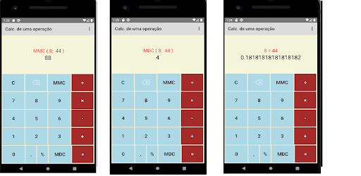 Calculadora uma operação Screen 2