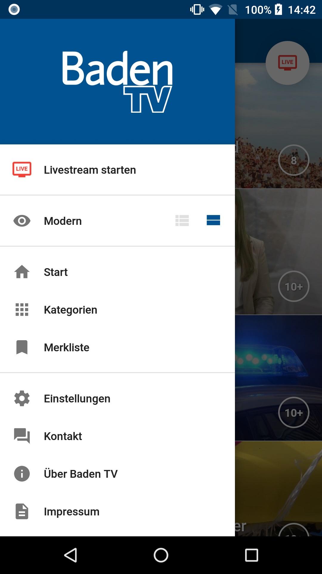Android application Baden TV screenshort