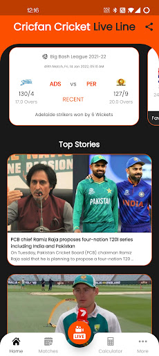 Android application Cricfan Cricket Live Line screenshort