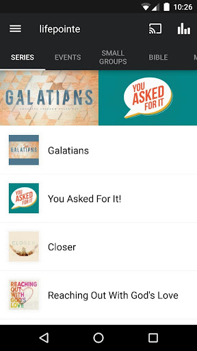 Android application lifepointe church screenshort