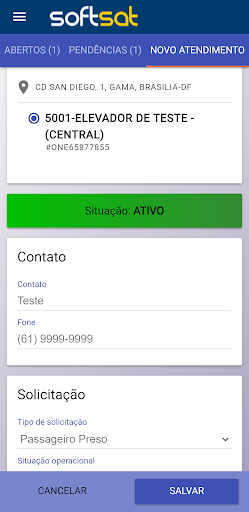 Android application Chamados Mobile screenshort