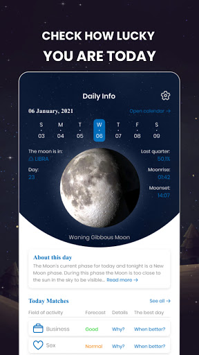 Moon Calendar and Horoscope Screen 2