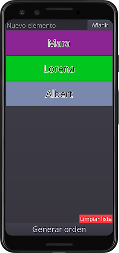 Listas aleatorias Screen 2