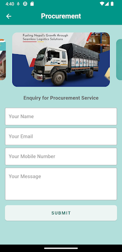 Android application Agni Logistics screenshort