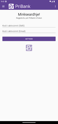 PriBank Mobile Token Screen 2