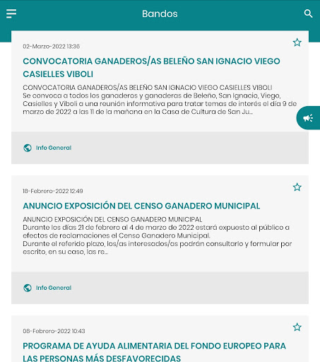 Ponga Informa Screen 3