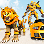 Lion Robot Car Transforming Games: Robot Shooting
