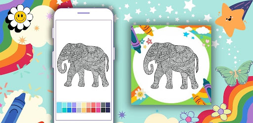 Coloring Book Elephant Mandala