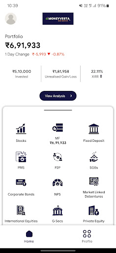 Android application Moneyvesta screenshort