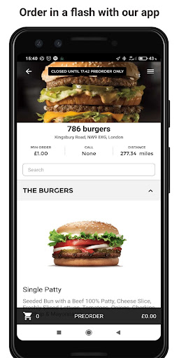 Android application 786 burgers screenshort