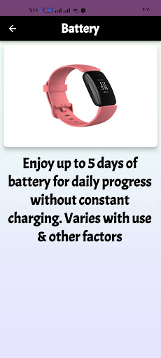 Android application Fitbit Inspire guide screenshort