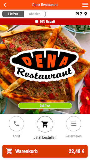 Android application Dena Restaurant screenshort