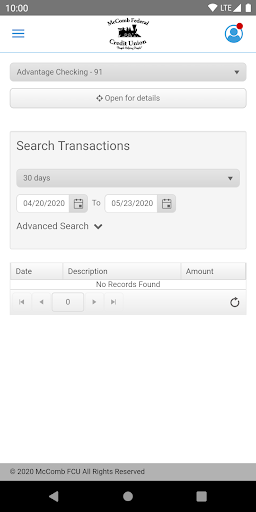 McComb FCU Mobile Screen 3