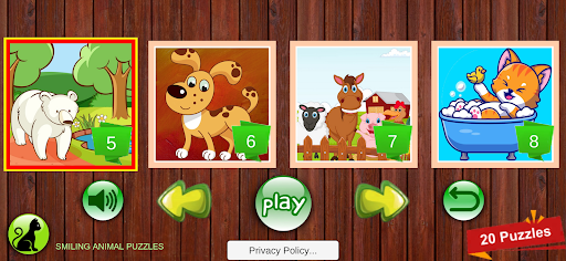 Smiling Animal Puzzles Screen 2